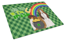 Load image into Gallery viewer, Red and White Shih Tzu St. Patrick's Day Glass Cutting Boards – Durable, Decorative Kitchen Art Large