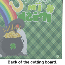 Load image into Gallery viewer, Black and White Shih Tzu St. Patrick's Day Glass Cutting Boards – Durable, Decorative Kitchen Art Large