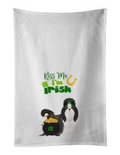 Load image into Gallery viewer, Black and White Shih Tzu St. Patrick's Day White Kitchen Towel Set of 2 Dish Towels