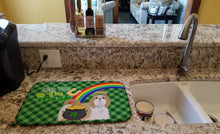 Load image into Gallery viewer, Gold and White Shih Tzu St. Patrick's Day Dish Drying Mat – Absorbent, Artistic Kitchen Essentials