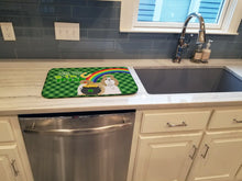 Load image into Gallery viewer, Gold and White Shih Tzu St. Patrick's Day Dish Drying Mat – Absorbent, Artistic Kitchen Essentials