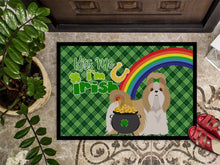 Load image into Gallery viewer, Gold and White Shih Tzu St. Patrick's Day Doormat - 24x36 Decorative Floor Mat – Indoor/Outdoor Rug with Artistic Flair