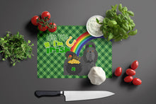 Load image into Gallery viewer, Black Shih Tzu St. Patrick's Day Glass Cutting Boards – Durable, Decorative Kitchen Art Large
