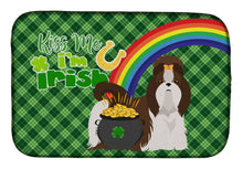 Load image into Gallery viewer, Liver and White Shih Tzu St. Patrick's Day Dish Drying Mat – Absorbent, Artistic Kitchen Essentials