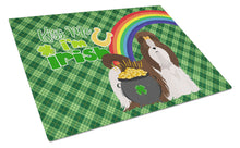 Load image into Gallery viewer, Liver and White Shih Tzu St. Patrick's Day Glass Cutting Boards – Durable, Decorative Kitchen Art Large