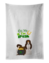 Load image into Gallery viewer, Liver and White Shih Tzu St. Patrick's Day White Kitchen Towel Set of 2 Dish Towels