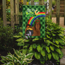 Load image into Gallery viewer, Red Shih Tzu St. Patrick's Garden Flag – "Kiss Me I’m Irish" with Pot of Gold &amp; Rainbow
