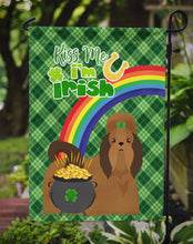 Load image into Gallery viewer, Red Shih Tzu St. Patrick's Garden Flag – "Kiss Me I’m Irish" with Pot of Gold &amp; Rainbow