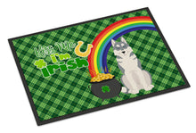 Load image into Gallery viewer, Grey Siberian Husky St. Patrick's Day Doormat - 24x36 Decorative Floor Mat – Indoor/Outdoor Rug with Artistic Flair