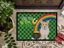 Load image into Gallery viewer, Fawn Cardigan Corgi St. Patrick's Day Doormat - 24x36 Decorative Floor Mat – Indoor/Outdoor Rug with Artistic Flair