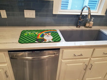 Load image into Gallery viewer, Red Cardigan Corgi St. Patrick's Day Dish Drying Mat – Absorbent, Artistic Kitchen Essentials