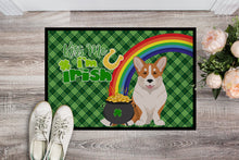 Load image into Gallery viewer, Red Cardigan Corgi St. Patrick's Day Doormat - 24x36 Decorative Floor Mat – Indoor/Outdoor Rug with Artistic Flair