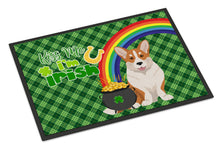 Load image into Gallery viewer, Red Cardigan Corgi St. Patrick's Day Doormat - 24x36 Decorative Floor Mat – Indoor/Outdoor Rug with Artistic Flair