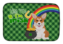 Load image into Gallery viewer, Red Pembroke Corgi St. Patrick's Day Dish Drying Mat – Absorbent, Artistic Kitchen Essentials