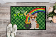 Load image into Gallery viewer, Red Pembroke Corgi St. Patrick's Day Doormat - 24x36 Decorative Floor Mat – Indoor/Outdoor Rug with Artistic Flair