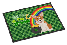Load image into Gallery viewer, Red Pembroke Corgi St. Patrick's Day Doormat - 24x36 Decorative Floor Mat – Indoor/Outdoor Rug with Artistic Flair