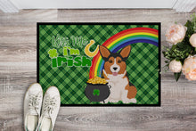 Load image into Gallery viewer, Sable Pembroke Corgi St. Patrick's Day Doormat - 24x36 Decorative Floor Mat – Indoor/Outdoor Rug with Artistic Flair