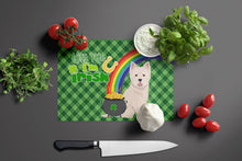 Load image into Gallery viewer, Westie West Highland White Terrier St. Patrick's Day Glass Cutting Boards – Durable, Decorative Kitchen Art Large