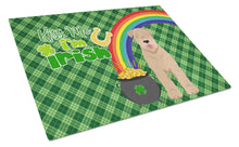 Load image into Gallery viewer, Red Wheaten Terrier St. Patrick's Day Glass Cutting Boards – Durable, Decorative Kitchen Art Large