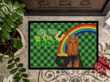 Load image into Gallery viewer, Black and Tan Full Coat Yorkshire Terrier St. Patrick's Day Doormat - 24x36 Decorative Floor Mat – Indoor/Outdoor Rug with Artistic Flair