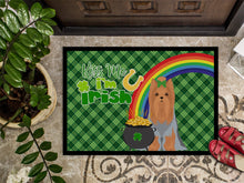 Load image into Gallery viewer, Blue and Tan Full Coat Yorkshire Terrier St. Patrick's Day Doormat - 24x36 Decorative Floor Mat – Indoor/Outdoor Rug with Artistic Flair