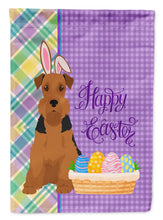 Load image into Gallery viewer, Black and Tan Airedale Terrier Easter Garden Flag – Decorative Outdoor Yard Flag