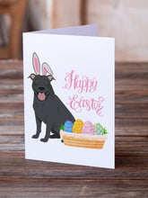 Load image into Gallery viewer, Black Pit Bull Terrier Easter Greeting Cards -  Blank Note Cards – 8-Pack of Artist-Designed Cards with Envelopes