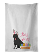 Load image into Gallery viewer, Black Pit Bull Terrier Easter White Kitchen Towel Set of 2 Dish Towels