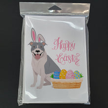 Load image into Gallery viewer, Blue and White Pit Bull Terrier Easter Greeting Cards -  Blank Note Cards – 8-Pack of Artist-Designed Cards with Envelopes