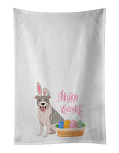 Load image into Gallery viewer, Blue Brindle Pit Bull Terrier Easter White Kitchen Towel Set of 2 Dish Towels