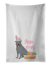 Load image into Gallery viewer, Blue Pit Bull Terrier Easter White Kitchen Towel Set of 2 Dish Towels