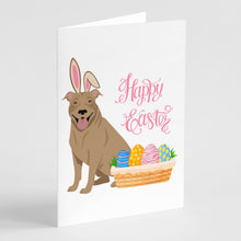 Load image into Gallery viewer, Fawn Pit Bull Terrier Easter Greeting Cards -  Blank Note Cards – 8-Pack of Artist-Designed Cards with Envelopes