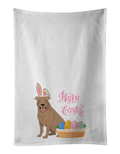 Load image into Gallery viewer, Fawn Pit Bull Terrier Easter White Kitchen Towel Set of 2 Dish Towels