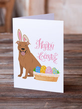 Load image into Gallery viewer, Red Pit Bull Terrier Easter Greeting Cards -  Blank Note Cards – 8-Pack of Artist-Designed Cards with Envelopes