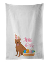 Load image into Gallery viewer, Red Pit Bull Terrier Easter White Kitchen Towel Set of 2 Dish Towels