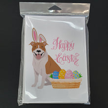 Load image into Gallery viewer, Red and White Pit Bull Terrier Easter Greeting Cards -  Blank Note Cards – 8-Pack of Artist-Designed Cards with Envelopes