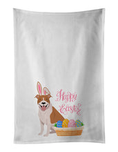 Load image into Gallery viewer, Red and White Pit Bull Terrier Easter White Kitchen Towel Set of 2 Dish Towels
