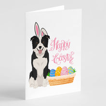 Load image into Gallery viewer, Black and White Border Collie Easter Greeting Cards -  Blank Note Cards – 8-Pack of Artist-Designed Cards with Envelopes