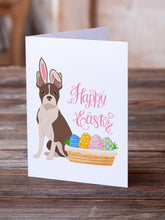 Load image into Gallery viewer, Red Boston Terrier Easter Greeting Cards -  Blank Note Cards – 8-Pack of Artist-Designed Cards with Envelopes
