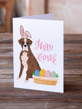 Load image into Gallery viewer, Natural Eared Red Brindle Boxer Easter Greeting Cards -  Blank Note Cards – 8-Pack of Artist-Designed Cards with Envelopes