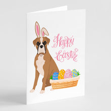 Load image into Gallery viewer, Natural Eared Fawn Boxer Easter Greeting Cards -  Blank Note Cards – 8-Pack of Artist-Designed Cards with Envelopes