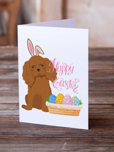 Load image into Gallery viewer, Ruby Cavalier Spaniel Easter Greeting Cards -  Blank Note Cards – 8-Pack of Artist-Designed Cards with Envelopes