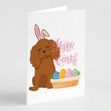 Load image into Gallery viewer, Ruby Cavalier Spaniel Easter Greeting Cards -  Blank Note Cards – 8-Pack of Artist-Designed Cards with Envelopes