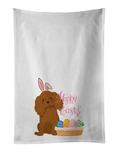 Load image into Gallery viewer, Ruby Cavalier Spaniel Easter White Kitchen Towel Set of 2 Dish Towels