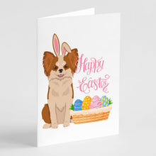 Load image into Gallery viewer, Longhaired Red and White Chihuahua Easter Greeting Cards -  Blank Note Cards – 8-Pack of Artist-Designed Cards with Envelopes