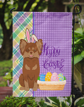 Load image into Gallery viewer, Longhaired Chocolate and Tan Chihuahua Easter Garden Flag – Decorative Outdoor Yard Flag