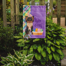 Load image into Gallery viewer, Longhaired Black and Tan Chihuahua Easter Garden Flag – Decorative Outdoor Yard Flag