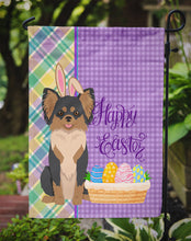 Load image into Gallery viewer, Longhaired Black and Tan Chihuahua Easter Garden Flag – Decorative Outdoor Yard Flag