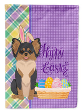 Load image into Gallery viewer, Longhaired Black and Tan Chihuahua Easter Garden Flag – Decorative Outdoor Yard Flag