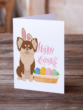 Load image into Gallery viewer, Longhaired Chocolate and White Chihuahua Easter Greeting Cards -  Blank Note Cards – 8-Pack of Artist-Designed Cards with Envelopes